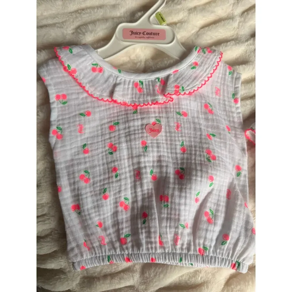 NWOT Juicy Couture 2-Piece Ruffle Trim Cherry Print